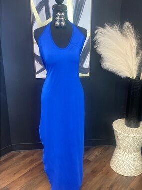 Classic Halter Maxi Dress in Electric Blue